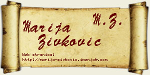 Marija Živković vizit kartica